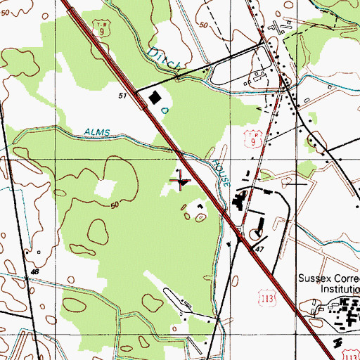 Topographic Map of Georgetown Hundred, DE