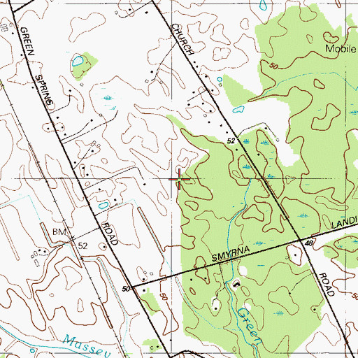 Topographic Map of Blackbird Hundred, DE