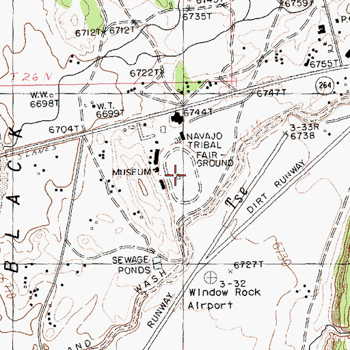 Topographic Map of Navajo Tribal Fairground, AZ