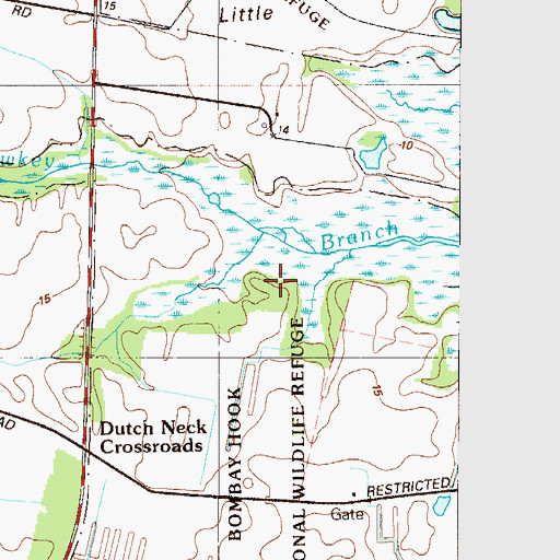 Topographic Map of Duck Creek Hundred, DE
