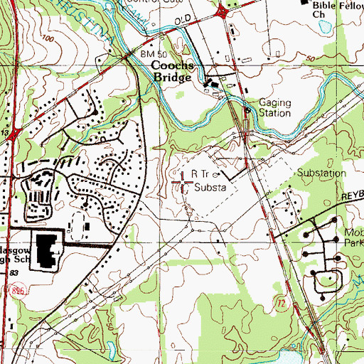Topographic Map of Pencader Hundred, DE