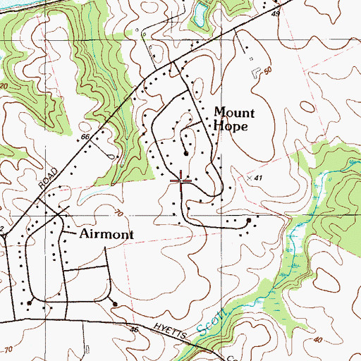Topographic Map of Saint Georges Hundred, DE