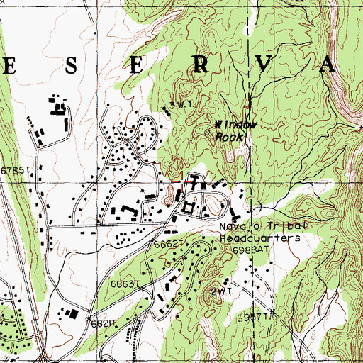 Topographic Map of Navajo Nation Office of the President and Vice President, AZ