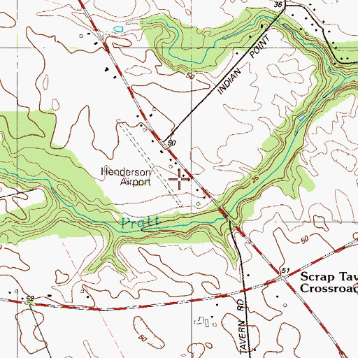 Topographic Map of Henderson Aviation Airport, DE