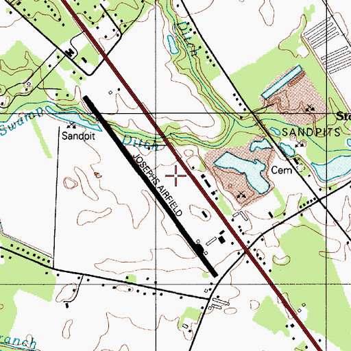 Topographic Map of Josephs Airport (historical), DE