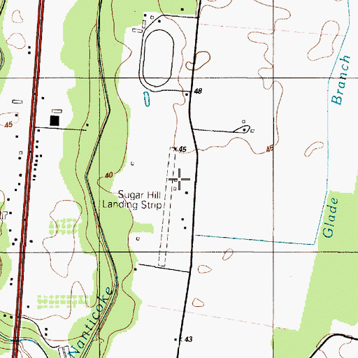 Topographic Map of Sugar Hill Airport, DE