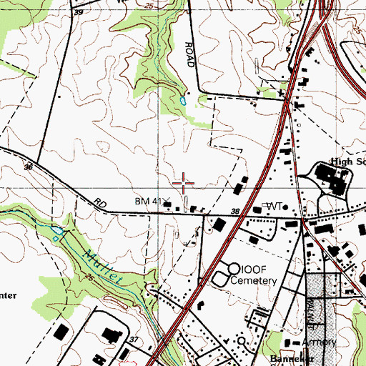 Topographic Map of Milford Airpark (historical), DE