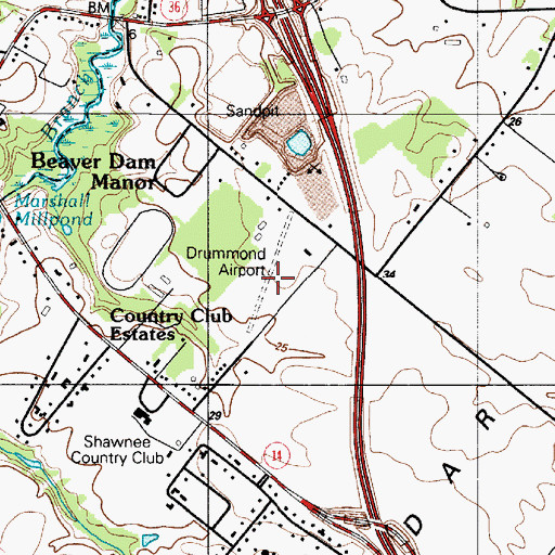 Topographic Map of Drummond Airport (historical), DE