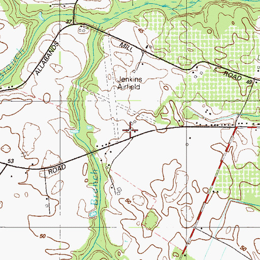 Topographic Map of Jenkins Airport, DE