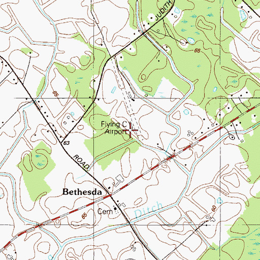 Topographic Map of West Dover Hundred, DE