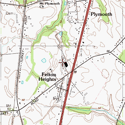 Topographic Map of South Murderkill Hundred, DE