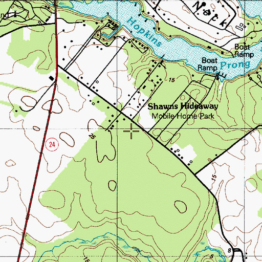 Topographic Map of Indian River Hundred, DE