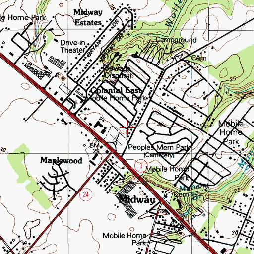 Topographic Map of Lewes and Rehoboth Hundred, DE