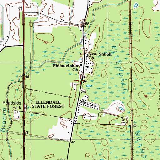 Topographic Map of Philadelphia Pentecostal Holiness Church, DE