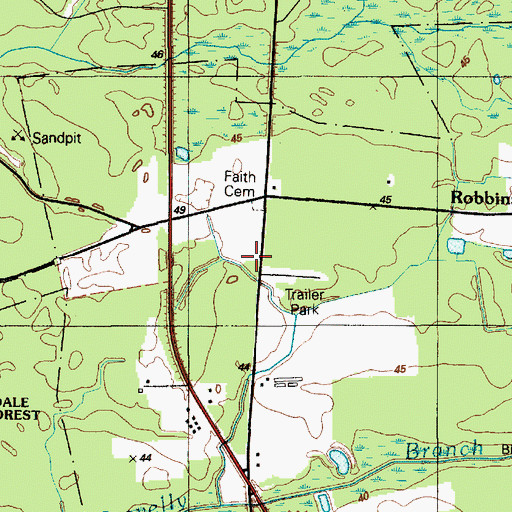 Topographic Map of Faith Cemetery, DE