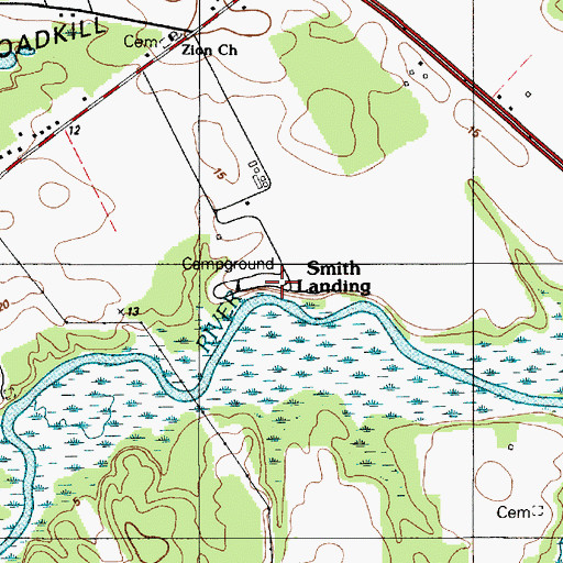 Topographic Map of Smith Landing, DE
