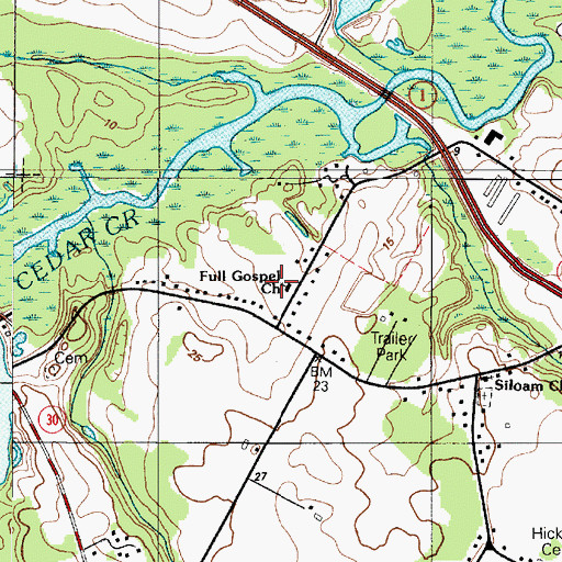 Topographic Map of Full Gospel Holiness Church, DE