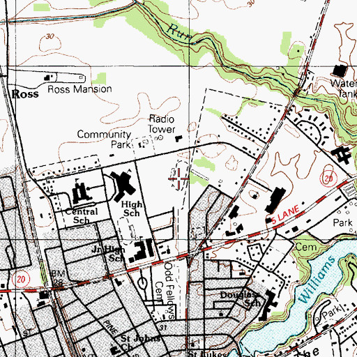 Topographic Map of Seaford Sports Complex, DE
