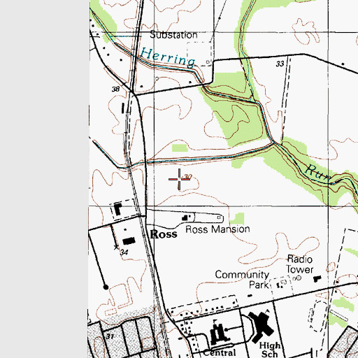 Topographic Map of Ross Mansion, DE