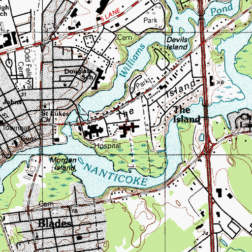 Topographic Map of Methodist Manor Home, DE