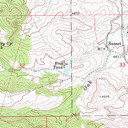 Topographic Map of Bull Tank, AZ
