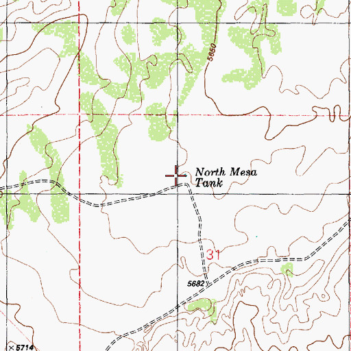 Topographic Map of North Mesa Tank, AZ