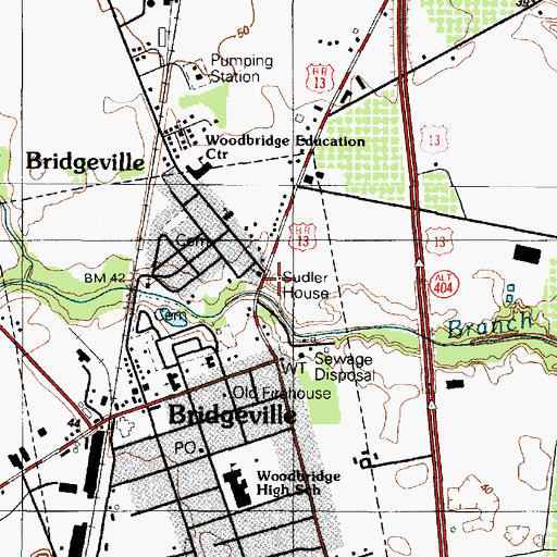 Topographic Map of Sudler House, DE