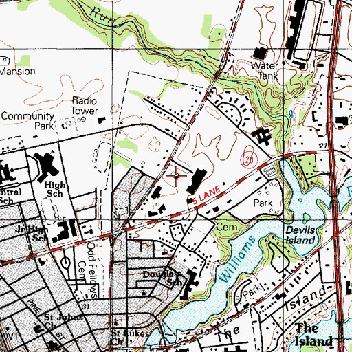 Topographic Map of Seaford Presbyterian Church, DE