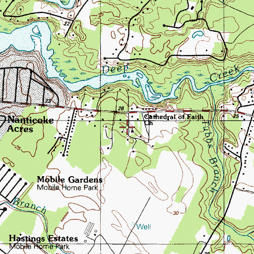 Topographic Map of Cathedral of the Faith, DE
