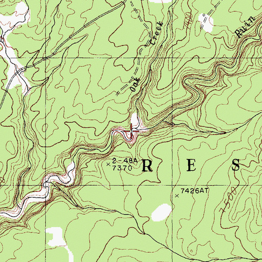 Topographic Map of Oak Creek, AZ