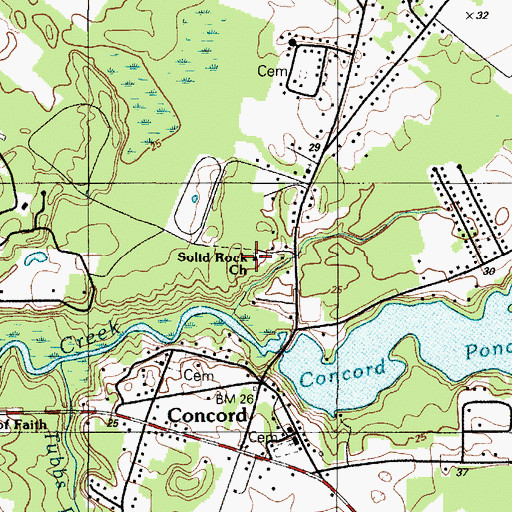Topographic Map of Solid Rock Apostolic Church, DE