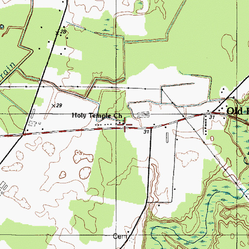 Topographic Map of Holy Temple Church, DE