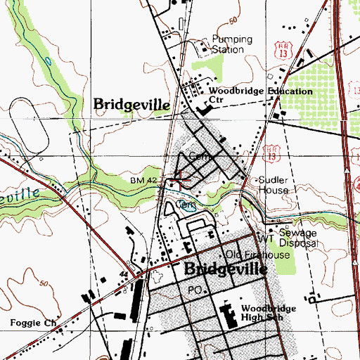 Topographic Map of Williams Chapel, DE