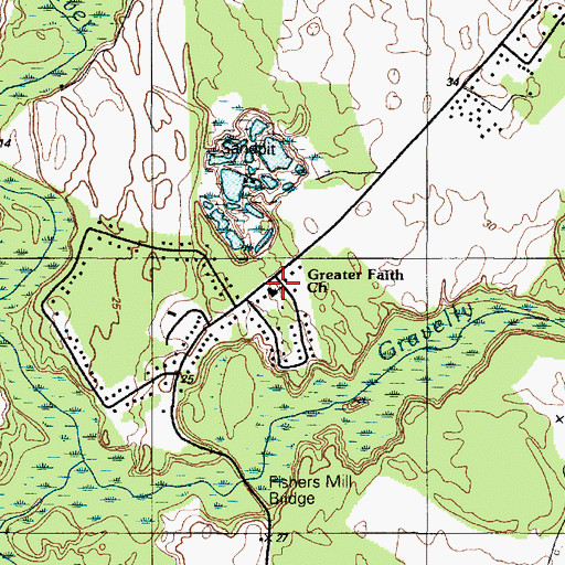 Topographic Map of Greater Faith Temple Church of God in Christ, DE