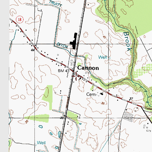 Topographic Map of Cannon United Methodist Church, DE