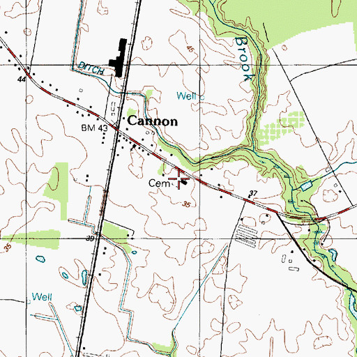 Topographic Map of Cannon Mennonite Church, DE