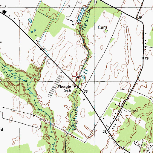 Topographic Map of David G Fleagle School, DE
