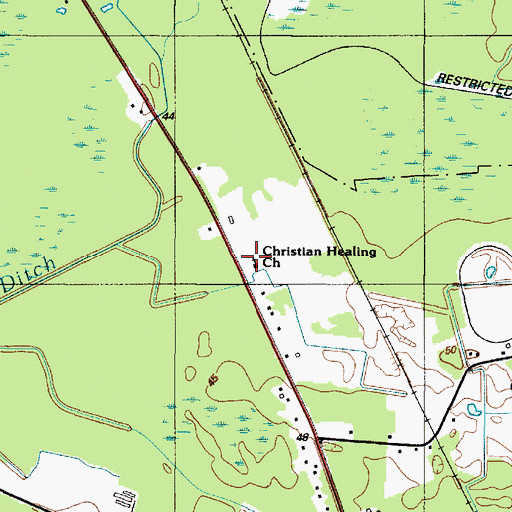 Topographic Map of Christian Healing Center, DE
