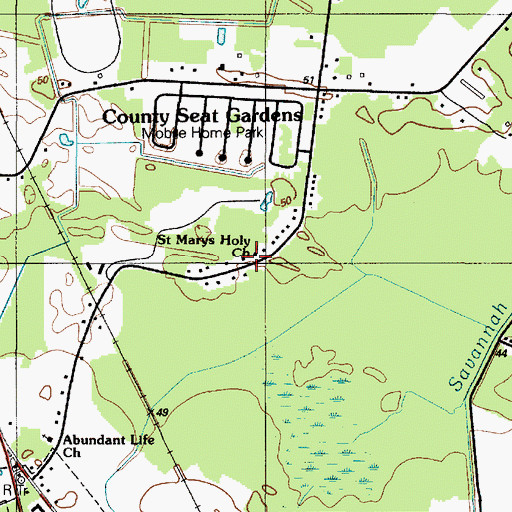 Topographic Map of Saint Marys Holy Church, DE