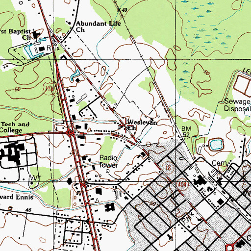 Topographic Map of Wesleyan Church, DE