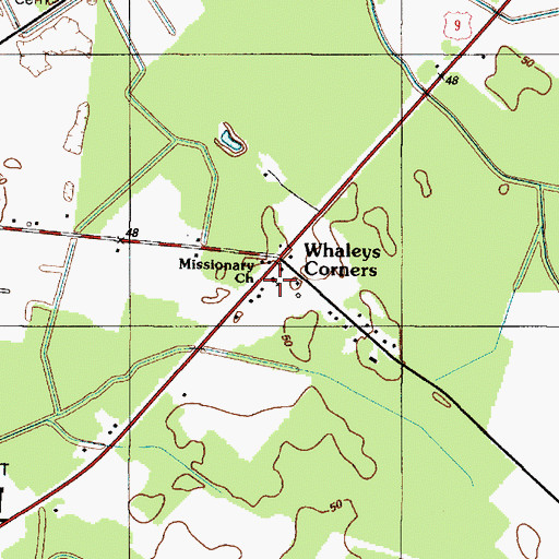 Topographic Map of Missionary Baptist Church, DE