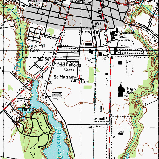 Topographic Map of Saint Matthews First Baptist Church, DE