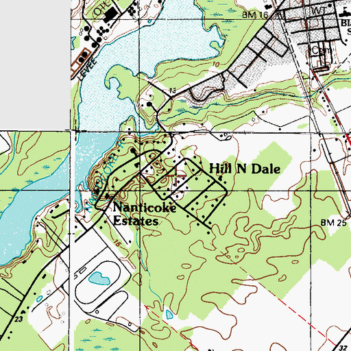Topographic Map of Hill N Dale, DE