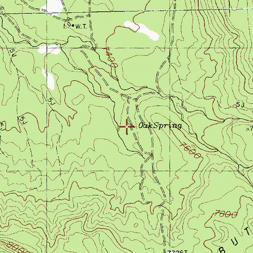 Topographic Map of Oak Spring, AZ