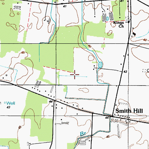 Topographic Map of Church of God of Prophecy, DE