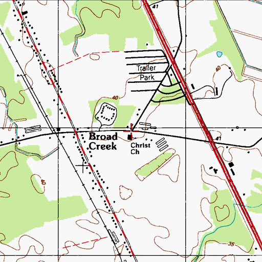 Topographic Map of Christ Evangelistic Church, DE