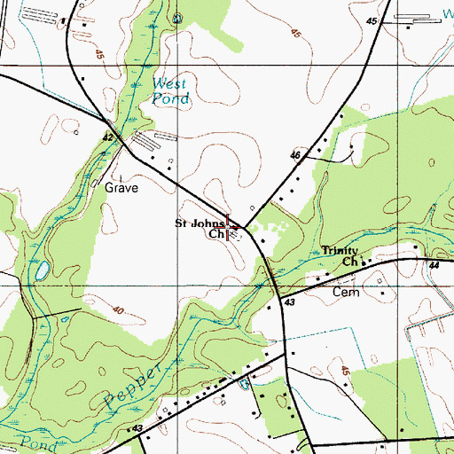 Topographic Map of Saint John American Methodist Episcopal Zion Church, DE