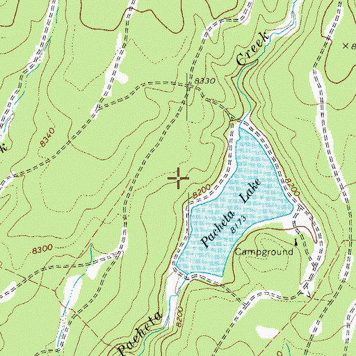 Topographic Map of Pacheta Dam, AZ