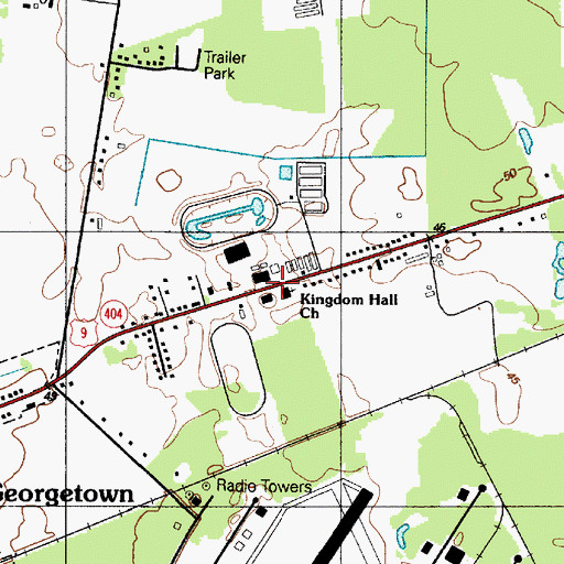 Topographic Map of Kingdom Hall of Jehovahs Witnesses, DE