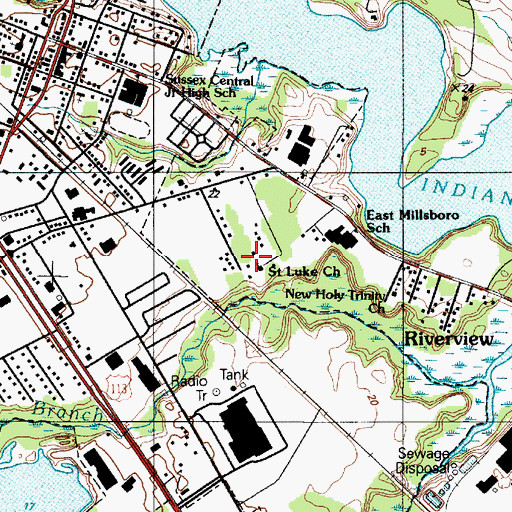 Topographic Map of Saint Luke Baptist Church, DE